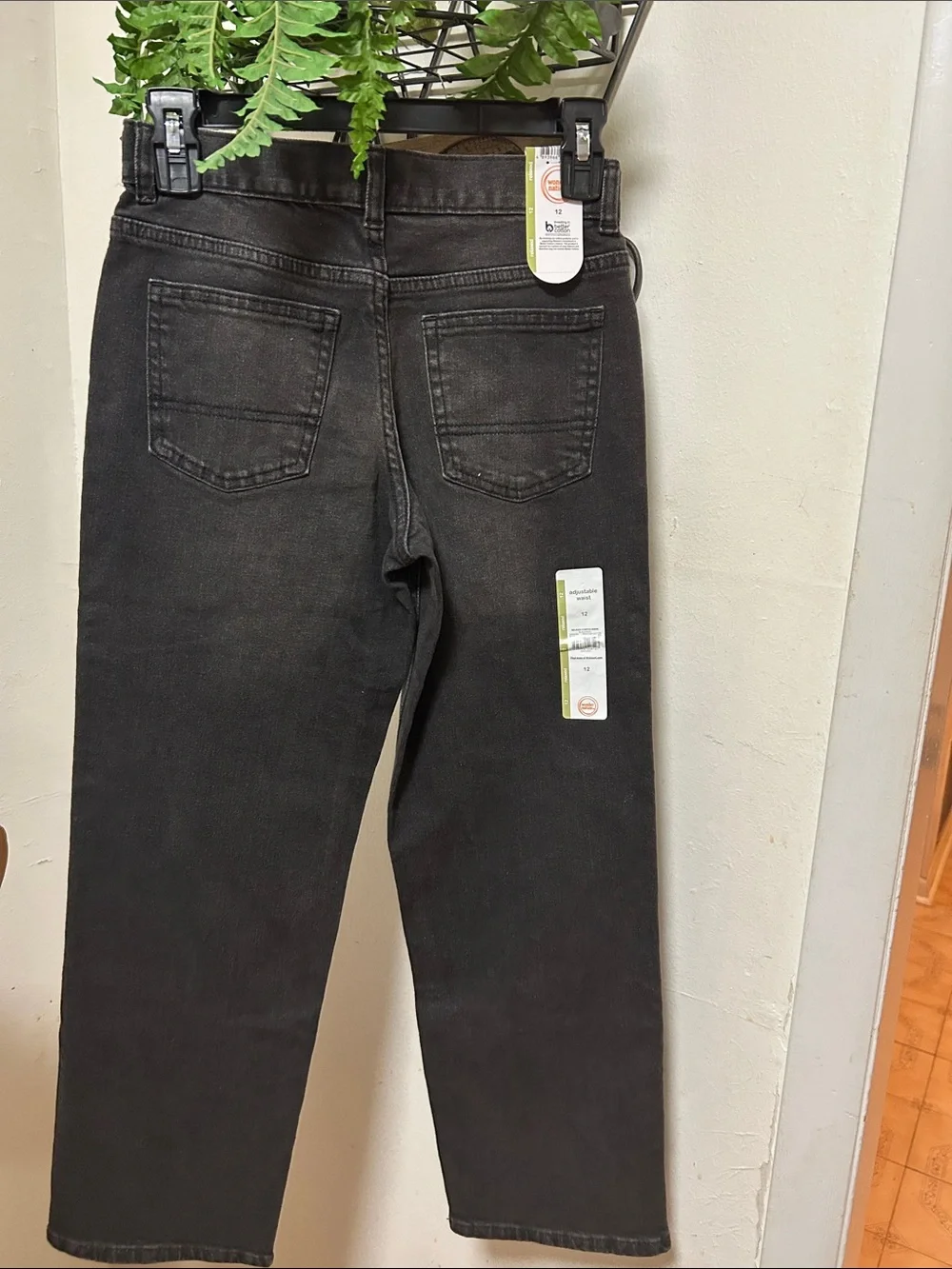 Wonder Nation Boy’s Relaxed Fit Black Washed Jeans.